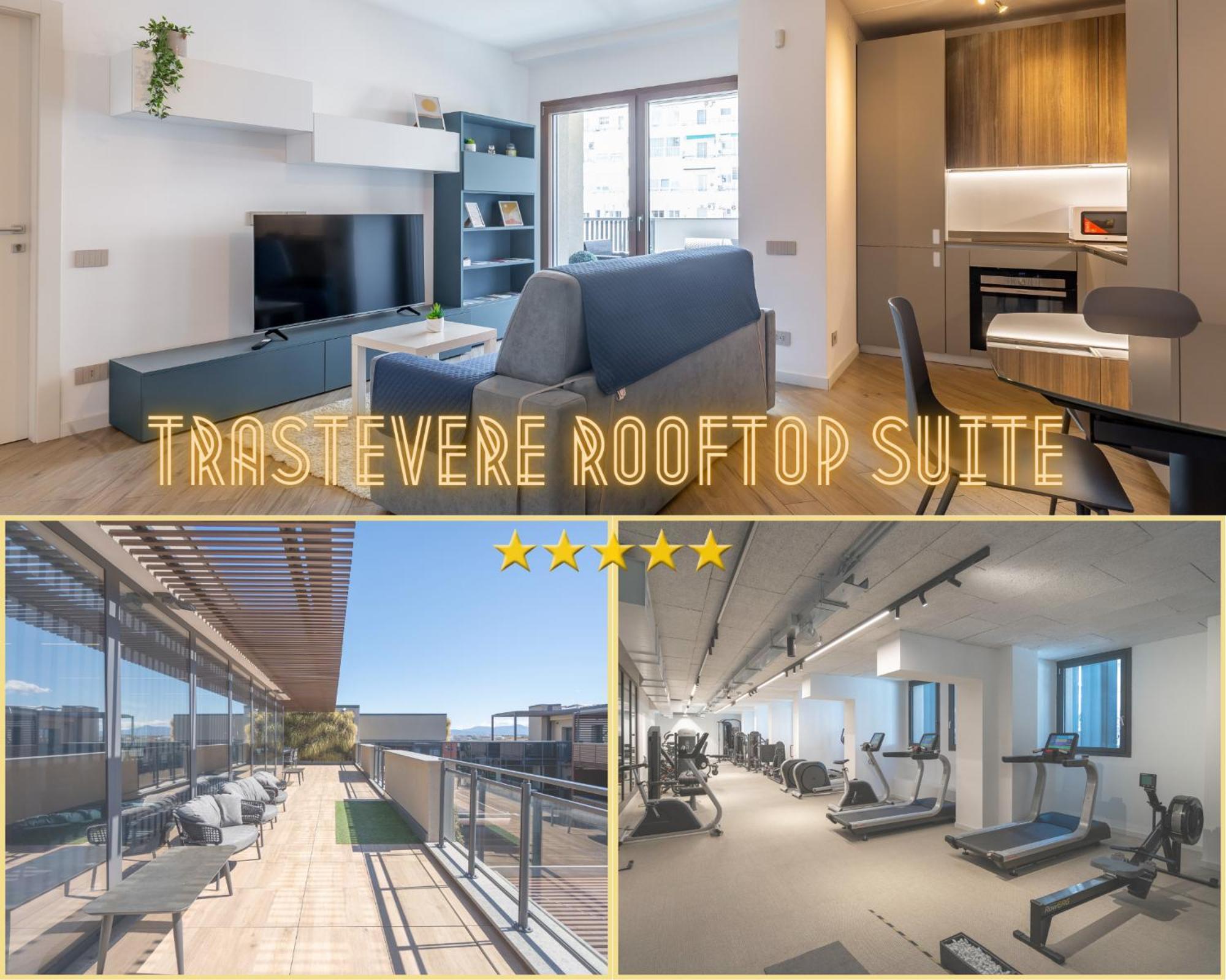 Aurealiving - Trastevere Suite With Rooftop & Gym, Your Place In Roma Esterno foto